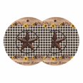 thumbnail image 1 of Star Country Round 13 Inch Placemats Set of 2, Farmhouse Sunflower Texas Retro Checkered HeatResistant Non Slip Place Mats for Dining Table, Wipeable Braided Kitchen Table Mats for Housewarming, 1 of 9