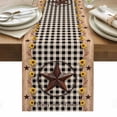 thumbnail image 1 of Star Country Table Runner - 120 Inch Long, Kitchen Dining Table Runner Dresser Scarves, Farmhouse Sunflower Texas Retro Checkered Farmhouse Decor for Coffee Tables Wedding Party Banquet, 1 of 8