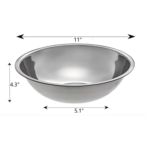 Stainless Steel Mixing Bowl for Commercial and Home Kitchen- 5 Quart Capacity