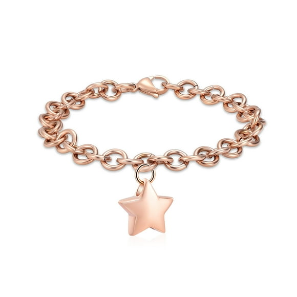 Star Cremation Urn Bracelet for Ashes Stainless Steel Urn Bangle Keepsake for Human Pet Ashes Holder for Memorial Gift Women Men