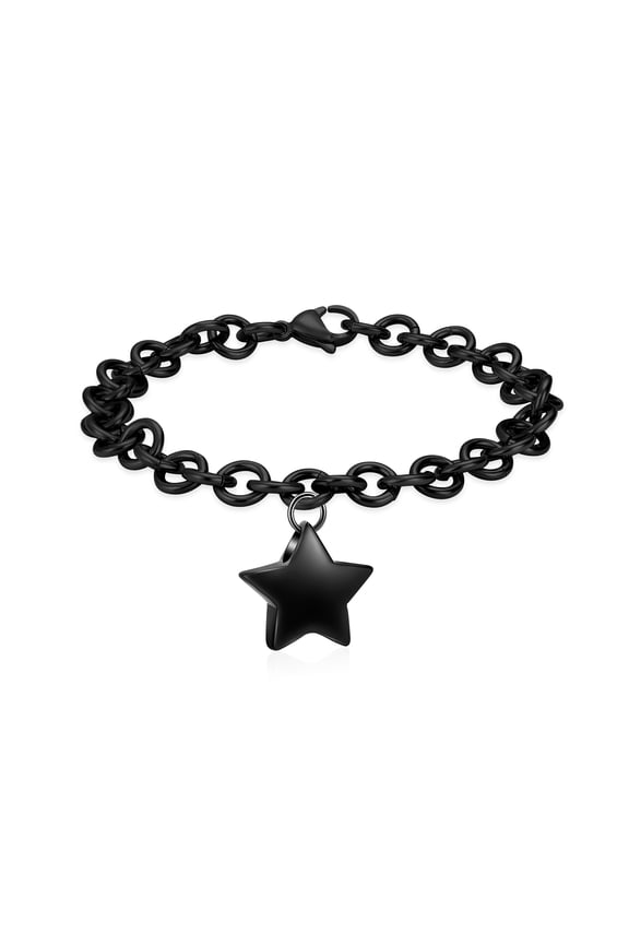 Star Cremation Urn Bracelet for Ashes Stainless Steel Urn Bangle Keepsake for Human Pet Ashes Holder for Memorial Gift Women Men