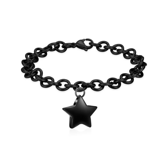 Star Cremation Urn Bracelet for Ashes Stainless Steel Urn Bangle Keepsake for Human Pet Ashes Holder for Memorial Gift Women Men