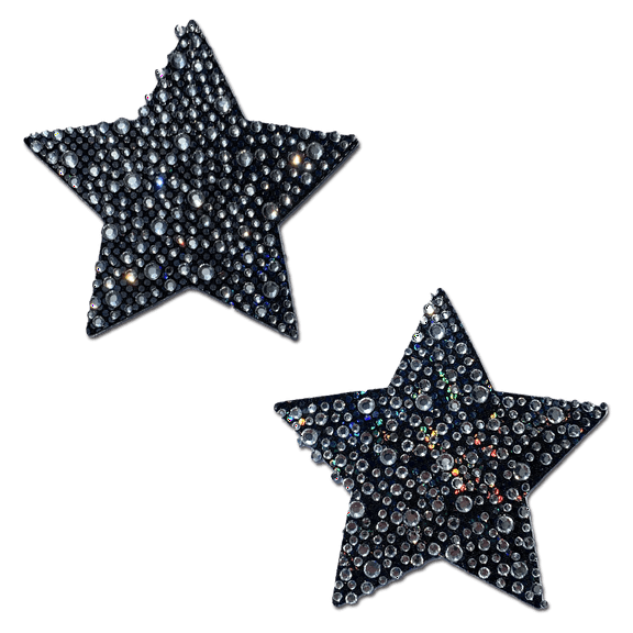 Star: Crystal Black Nipple Pasties by Pastease