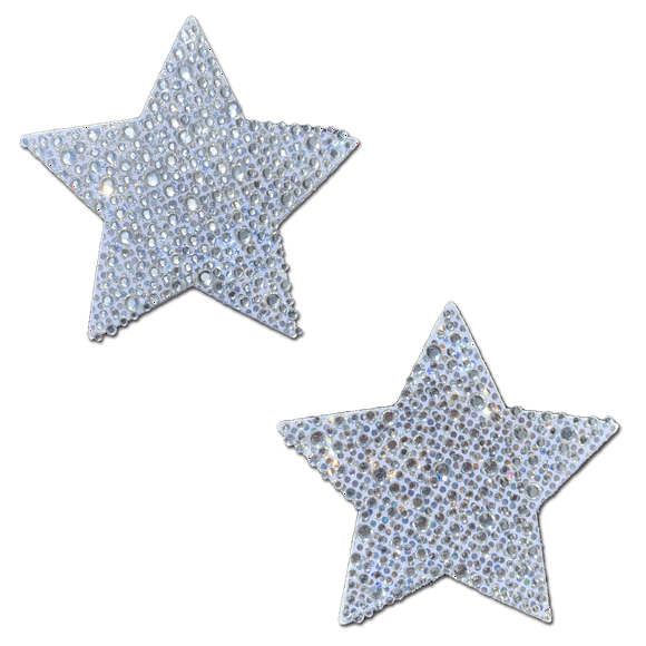 Star: Crystal Silver Nipple Pasties by Pastease