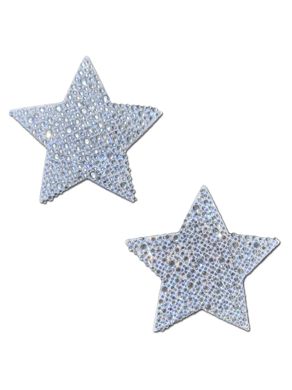 Star: Crystal Silver Nipple Pasties by Pastease