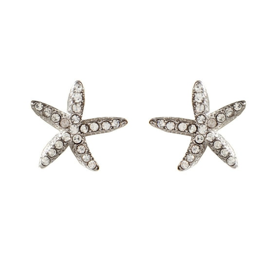 Star Crystal Stud Earring Silver/Clear