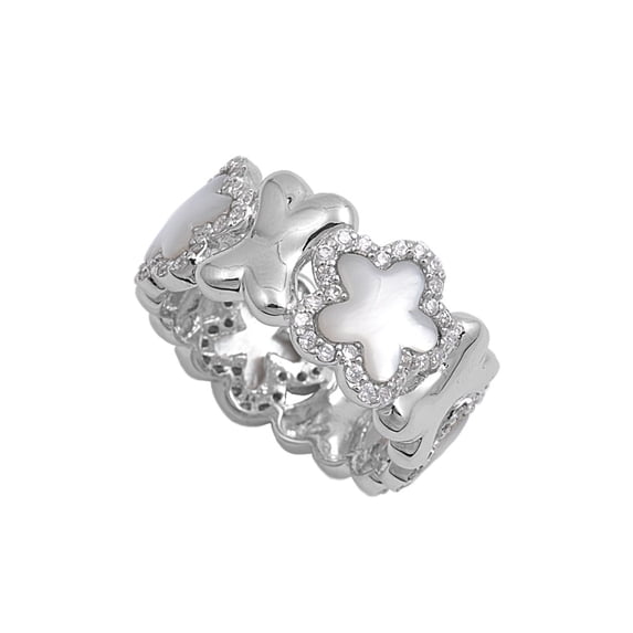 Star Cubic Zirconia Ring Sterling Silver 925 Size 8