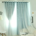 thumbnail image 1 of Star Curtains Stars Blackout Curtains for Kids Girls Bedroom Living Room Colorful Double Layer Star Cut Out Stripe Window Curtains, 1 Panel (100*200cm), 1 of 1