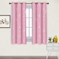 thumbnail image 1 of Star Curtains for Bedroom 42x63inch Kids Blackout Curtains Pink Blackout Curtains Insulated Room Darkening Window Drapes for Nursery 2 Panels, 1 of 7