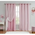 thumbnail image 1 of Star Cut-out Blackout Window Panel Pair Pink 50x63X2, 1 of 4