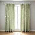 thumbnail image 1 of Star Cutout Blackout Curtains for Bedroom Living Room, Double Layer Sheer and Blackout Thermal Insulated Window Drapes with Self-Adhesive Magic Tape for No Drill Installation, 1 of 6