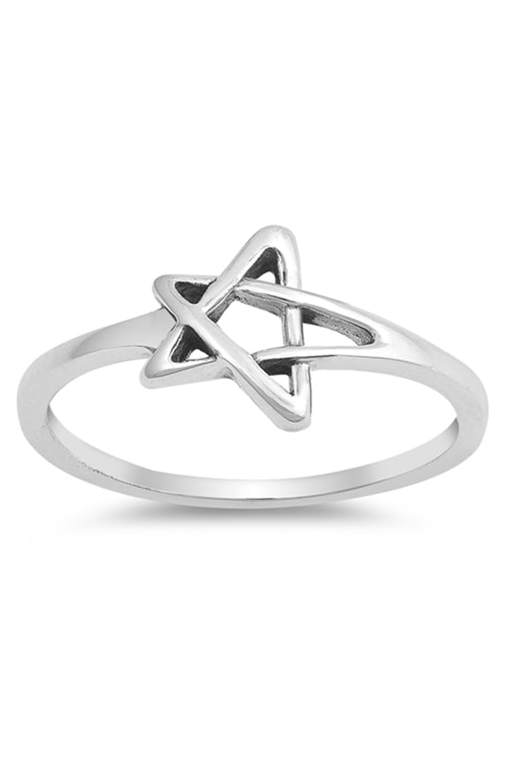 Star Cutout Criss Cross Moon Sky Thumb Ring .925 Sterling Silver Band Jewelry Female Male Size 9