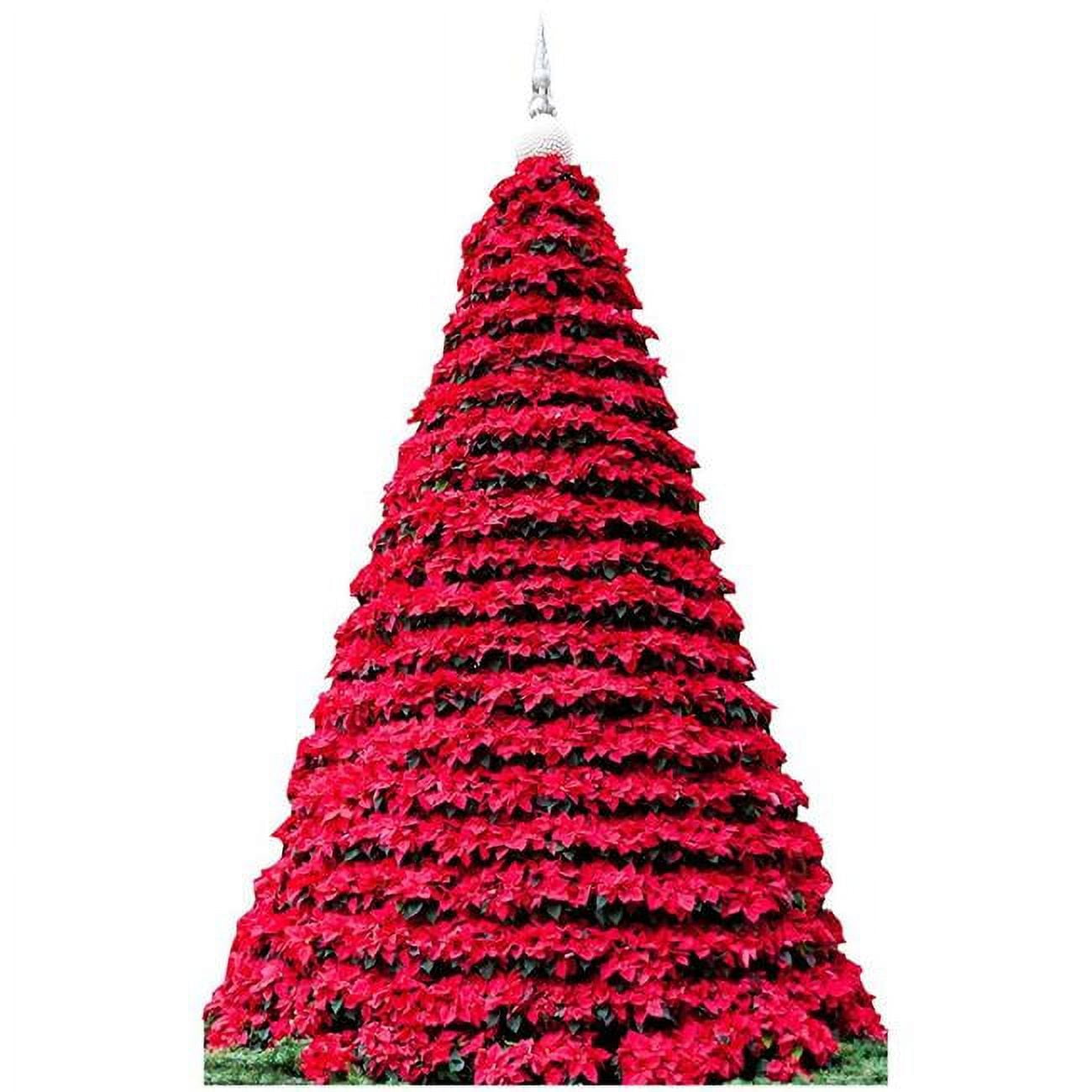 Star Cutouts SC2025 Poinsettia Christmas Tree Life Size Cardboard