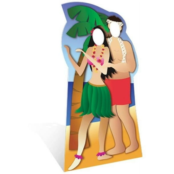 Star Cutouts SC42 Hawaiin Couple Stand-in Cutout - 75 x 39 x 1 in.