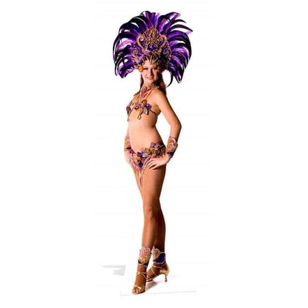 Carnival Purple Peacock babe Cardboard Cutout