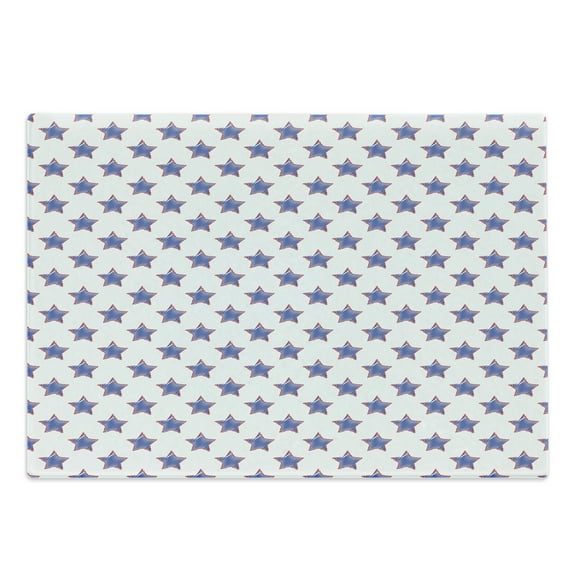 Star Cutting Board, Stars Pattern National Independence Themed Flag Colored USA Print, Decorative Tempered Glass Cutting and Serving Board, Large Size, Navy Red White, by Ambesonne
