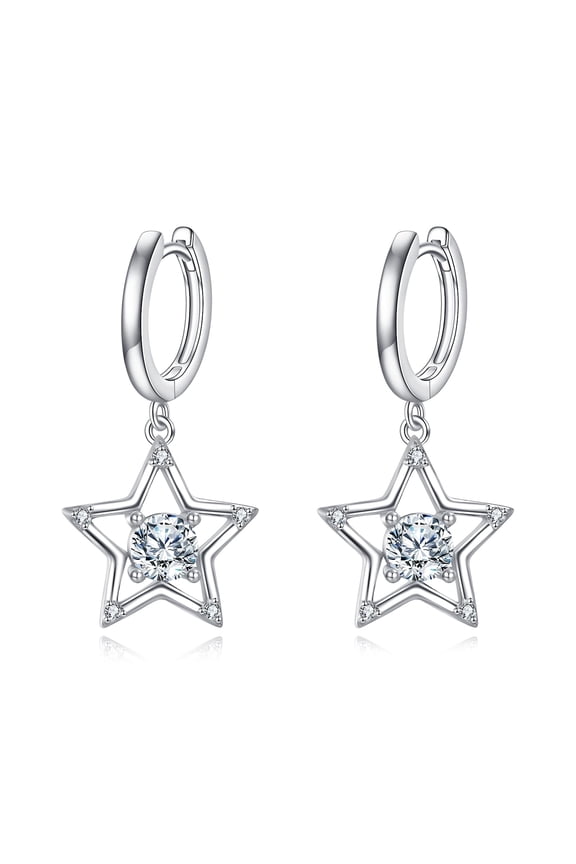 Star Dangle Earrings for Women 925 Sterling Silver Star Jewelry Pentagram Dangle Earrings Pentagram Jewelry Gifts for Women