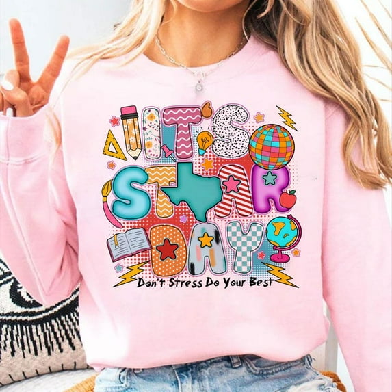 It's Star Day Don't Stress Do Your Best Sweatshirt, Preppy Test Day Sweatshirt, Testing Day Sweatshirt, State Testing Sweatshirt, Testing Coordinator Sweatshirt