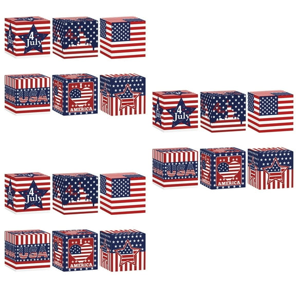 Star Decorations for Party, 4Th of July Table Decor, Patriotic Decor, Cardboard Favor Containers, Usa Themed, Party Table, Celebration Event, 18 Pcs