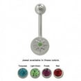 thumbnail image 1 of Star Design Belly Button Ring with Cz Gem, 1 of 8
