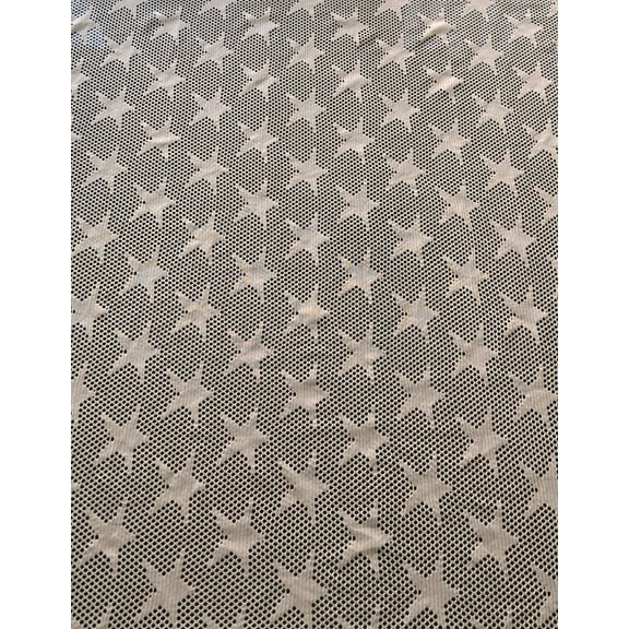 Star Design on See Through Mesh Light Weight Polyester Spandex Fabric by The Yard (Mocha)