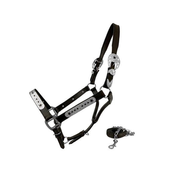 Star & Diamond Silver Show Halter w/ Lead