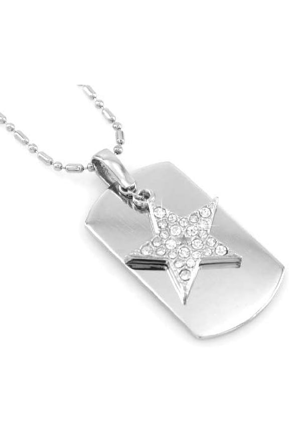 Star - Dog Tag Necklace-free Chain