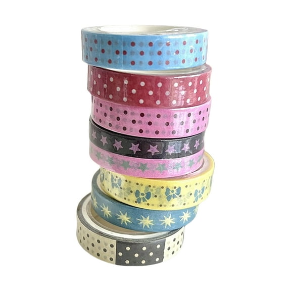 Star Dotted Pattern Tape Decorative Masking Tape for Scrapbooking Journaling Photo Album Skateboard Laptop Picture Frame