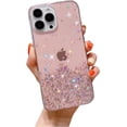thumbnail image 1 of Star Drip Glitter Sequins Phone Case, Clear Phone Case, Glitter Pink Sequins, Ladies' Favourite for iPhone 15 14 13 12 11 Pro Max Mini XS XR 7 8 6 Phone Case (Pink,iPhone 12 Pro Max), 1 of 7