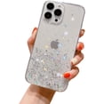 thumbnail image 1 of Star Drip Glitter Sequins Phone Case, Clear Phone Case, Glitter Pink Sequins, Ladies' Favourite for iPhone 15 14 13 12 11 Pro Max Mini XS XR 7 8 6 Phone Case (White,iPhone 15 Pro), 1 of 8