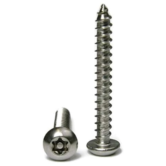 Star Drive Button Head Security Sheet Metal Screws #14 x 1 Qty 100