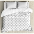 thumbnail image 1 of Star Duvet Cover Set, Abstract Diamond Stars Theme Pattern Infinity Geometric Minimalistic Contemporary, Decorative 3 Piece Bedding Set with 2 Pillow Shams, Queen Size, White Black, by Ambesonne, 1 of 3