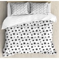 thumbnail image 1 of Star Duvet Cover Set, Starry Pattern with Little Big Stars Punk Grunge Style Modern Design for Teens Room, Decorative 3 Piece Bedding Set with 2 Pillow Shams, King Size, White Black, by Ambesonne, 1 of 3