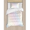 thumbnail image 1 of Star Duvet Cover Set, Stars in Rainbow Colors Galaxy Milky Wayme Teen Pattern Print, Decorative 2 Piece Bedding Set with 1 Pillow Shams, Twin Size, Pink Multicolor, by Ambesonne, 1 of 3