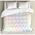 thumbnail image 1 of Star Duvet Cover Set, Stars in Rainbow Colors Galaxy Milky Wayme Teen Pattern Print, Decorative 3 Piece Bedding Set with 2 Pillow Shams, Queen Size, Pink Multicolor, by Ambesonne, 1 of 3