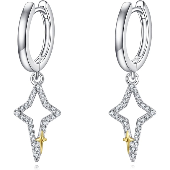Star Earrings 925 Sterling Silver Unique Star Stud Earrings Celestial Jewelry Gifts for Women Men