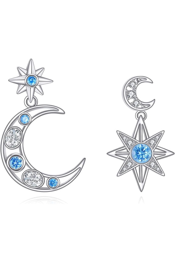 Star Earrings 925 Sterling Silver Unique Star Stud Earrings Celestial Jewelry Gifts for Women Men