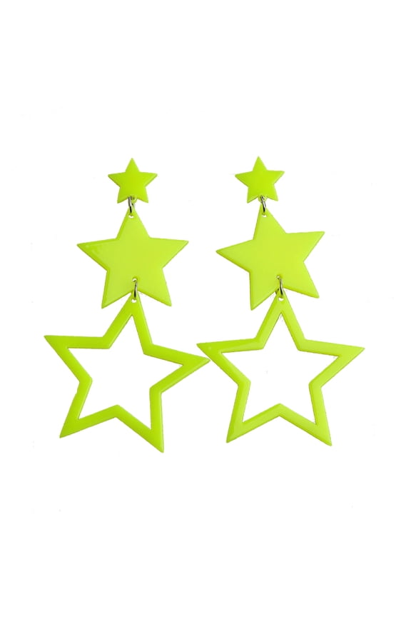 Star Earrings for Women Neon Color Hollow Star Dangle Earrings Sparkle-Star Drop Earrings Jewelry Gift Valentines Day