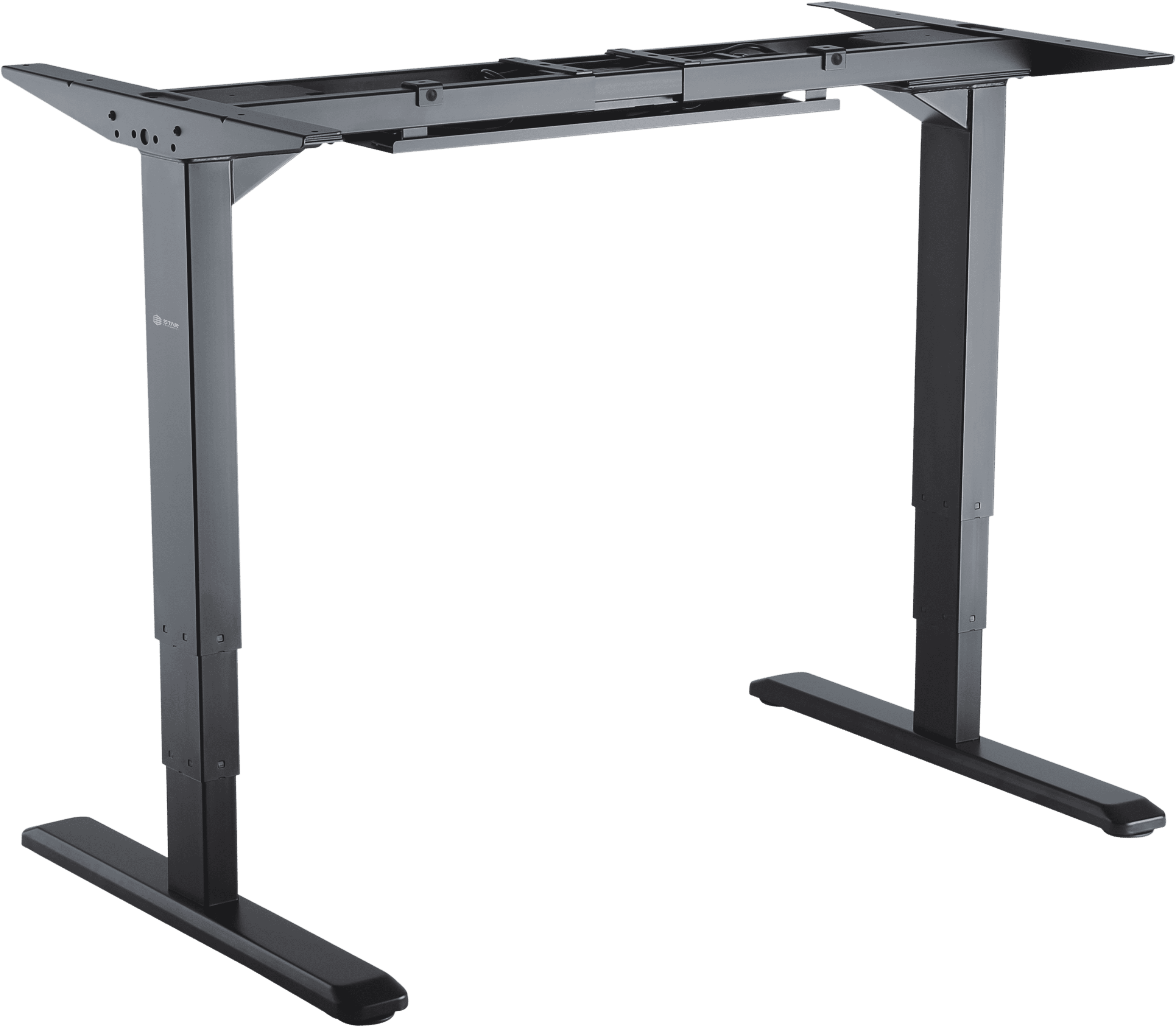 Black Adjustable Height Metal Sit-Stand Desk Frame