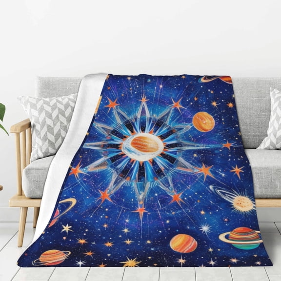 Star Explode Throw Blanket for Stylish Warm Winter Cabin Ultra-Soft Micro Fleece Blanket, Premium Microfiber, Silky Soft, Plush, Warm and Lightweight for Couch, Sofa, Bed - 60"X50"