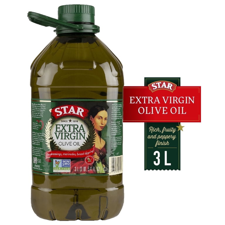 Star Extra Virgin Olive Oil, 3L Jug, Fresh-Pressed, Kosher, Shelf