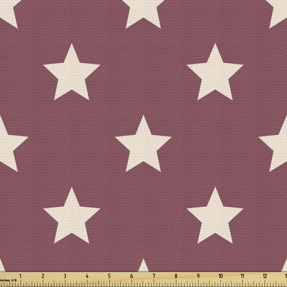 Ambesonne Star Fabric by the Yard Upholstery, Abstract Celestial Bodies Art, 5 Yards, Mauve Taupe Champagne