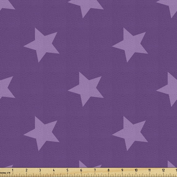 Ambesonne Star Fabric by the Yard Upholstery, Purple Color Palette Shapes, 1 Yard, Purple and Mauve
