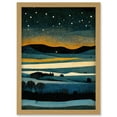 thumbnail image 1 of Star Filled Twilight Landscape Painting Artwork Framed Wall Art Print A4, 1 of 4