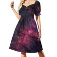 thumbnail image 1 of Star Flag Pirnt Dress USA 4th of July Independence Day Trendy Dresses Short Sleeve Street Casual Dress V Neck Clothes, 1 of 7