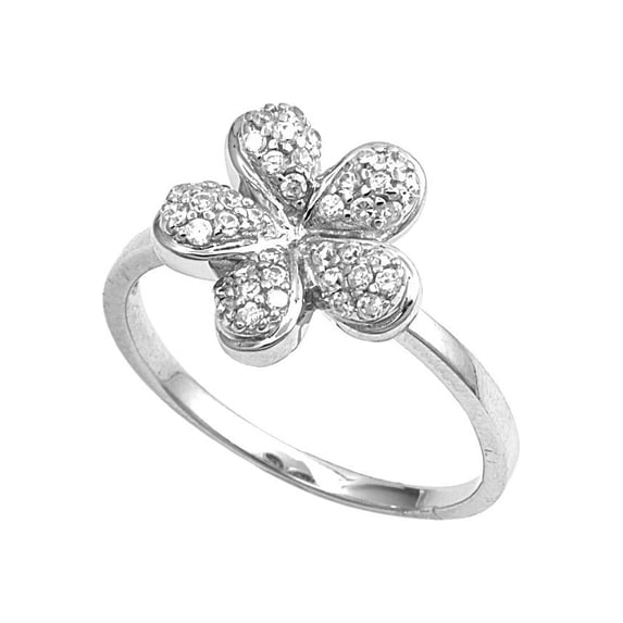 Star Flower Cubic Zirconia Ring Sterling Silver 925 Size 5