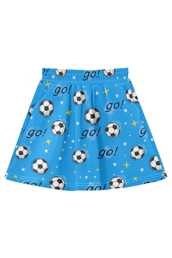 Star Football Athletic Skirt with Pockets and Built-in Shorts for 3-8Y