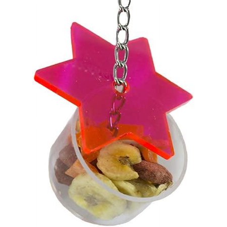 Star Forage Cup - Durable Treat Foraging Cage Accessory Toy - for Sugar Gliders, Squirrels, Chinchillas, Prairie Dogs, Degus, Opossums, Marmosets, Monkeys, Parrots, Birds, Rats, Hamsters, & Gerbils