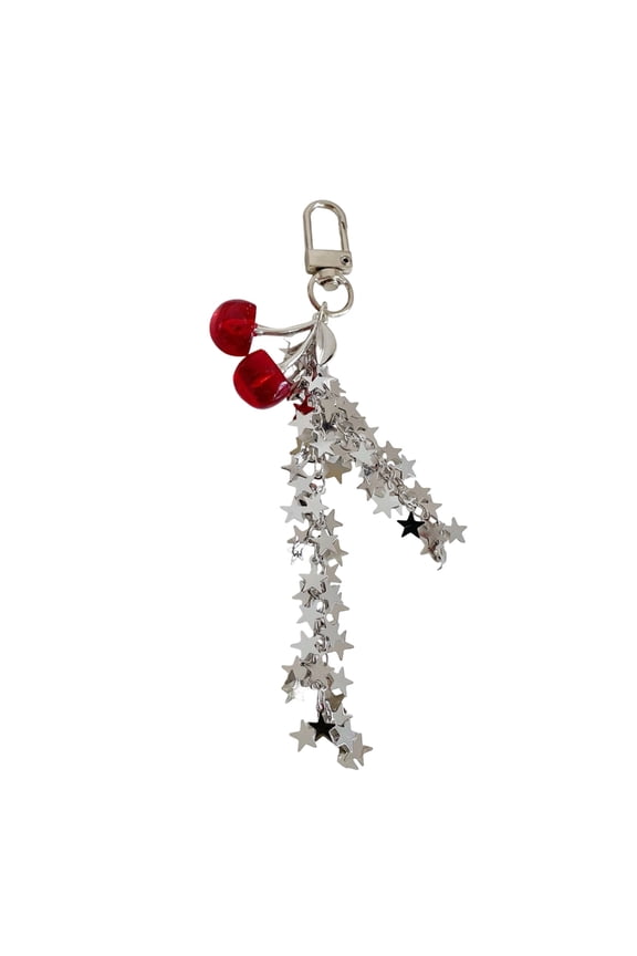 Star Fruit Keychain Decoration Alloy Cherry Resin Craft Lightweight Portable Gift For Birthday Christmas