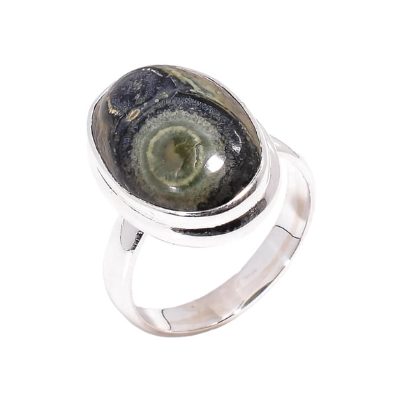 Star Galaxy Jasper Gemstone 925 Sterling Silver Handmade Statement Ring Gift Jewelry